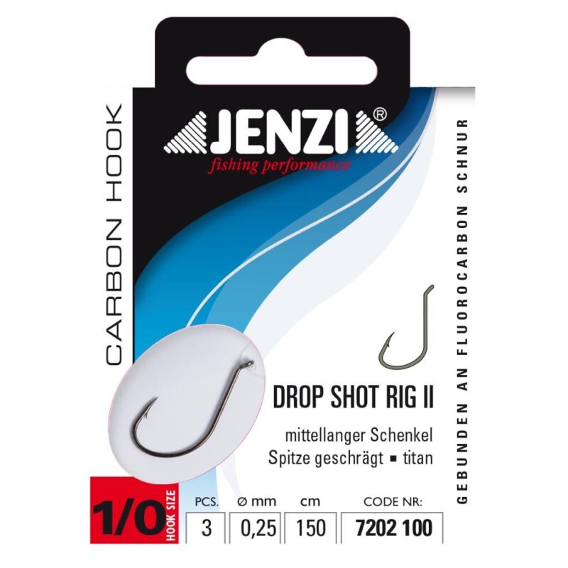 JENZI Drop Shot Rig II Fluorocarbon Gr.1/0 150cm 0,25mm Titan 3Stk. JENZI Drop Shot Rig II Fluorocarbon Gr.1/0 150cm 0,25mm Titan 3Stk.