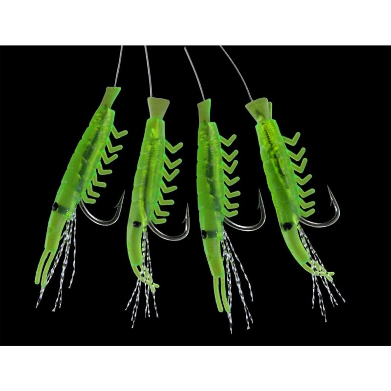 DEGA Makrelen-Shrimp-Vorfach 4 Arme Gr.4 150cm 0,6mm 0,4mm Green DEGA Makrelen-Shrimp-Vorfach 4 Arme Gr.4 150cm 0,6mm 0,4mm Green