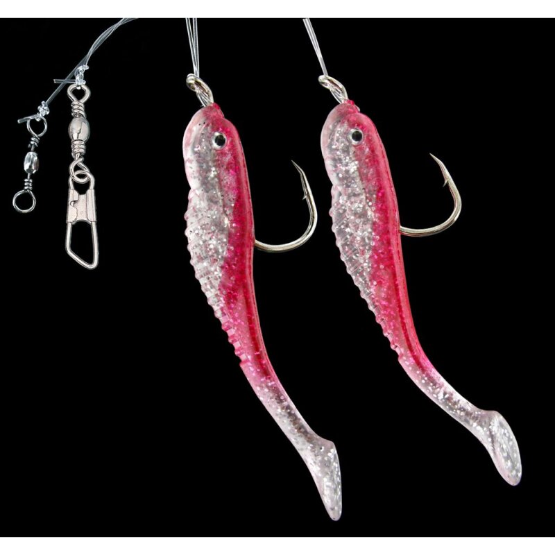 DEGA Meeresvorfach Gummifisch 2 Arme Gr.4/0 0,6mm Pink Glitter DEGA Meeresvorfach Gummifisch 2 Arme Gr.4/0 0,6mm Pink Glitter