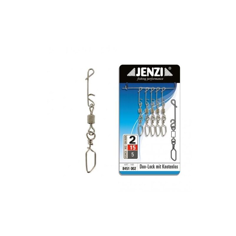 JENZI No Knot-Verbinder mit Duo-Lock Karabiner-Wirbel Fein Gr.2... JENZI No Knot-Verbinder mit Duo-Lock Karabiner-Wirbel Fein Gr.2...