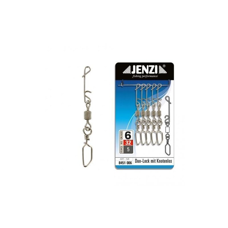 JENZI No Knot-Verbinder mit Wirbel Groß 32kg 5Stk. JENZI No Knot-Verbinder mit Wirbel Groß 32kg 5Stk.