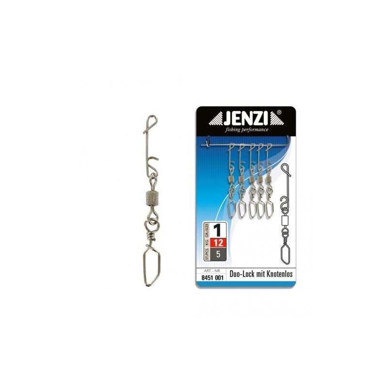 JENZI No Knot-Verbinder mit Wirbel X-Fein 12kg 5Stk.