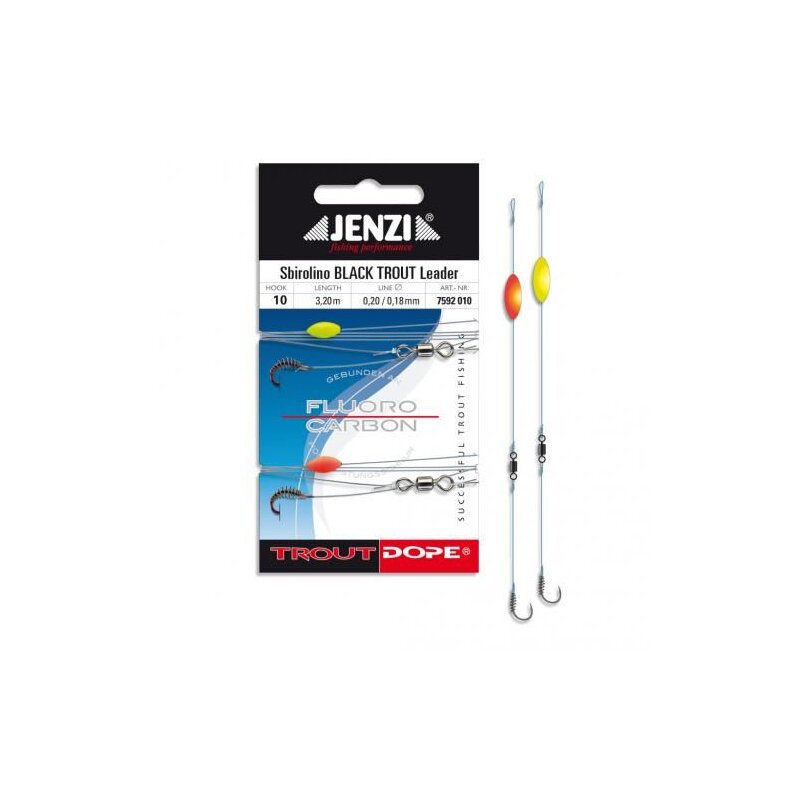 JENZI Sbirolino Red Trout Vorfach Gr.10 320cm 0,20mm 0,18mm 2Stk. JENZI Sbirolino Red Trout Vorfach Gr.10 320cm 0,20mm 0,18mm 2Stk.