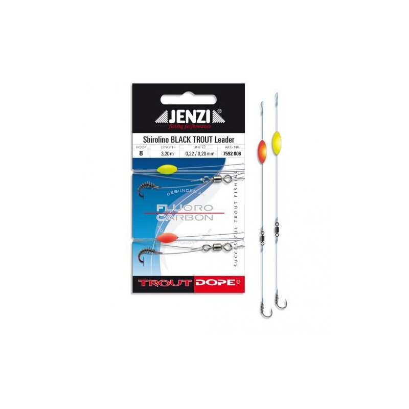 JENZI Sbirolino Red Trout Vorfach Gr.8 320cm 0,22mm 0,20mm 2Stk. JENZI Sbirolino Red Trout Vorfach Gr.8 320cm 0,22mm 0,20mm 2Stk.