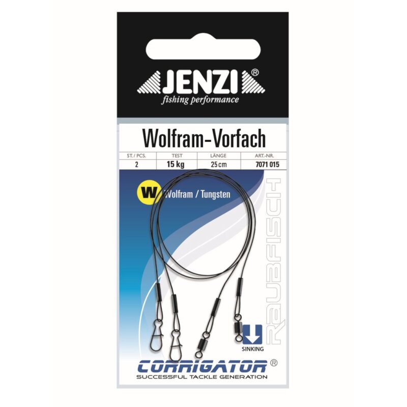 JENZI Wolfram-Vorfächer 25cm 15kg 2Stk. JENZI Wolfram-Vorfächer 25cm 15kg 2Stk.