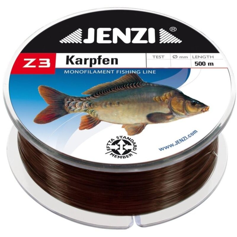 JENZI Z3 Line Angelschnur Karpfen 0,25mm 4,4kg 500m... (0,01 € pro 1 m)