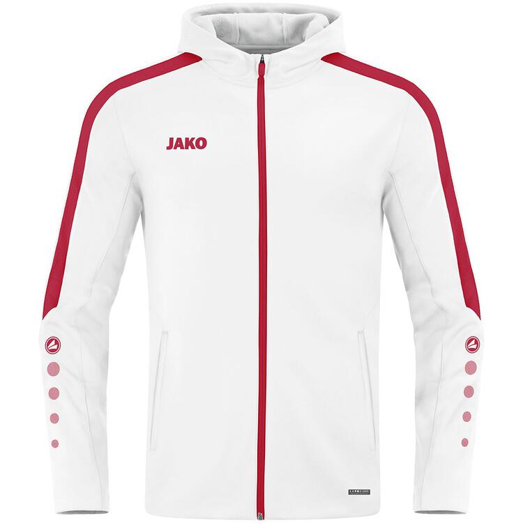 Jako Kapuzenjacke Power 6823 004 wei?/rot - Gr. 152