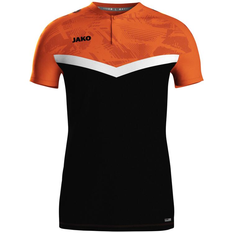 Jako Polo Iconic 6324 schwarz/neonorange - Gr. XL