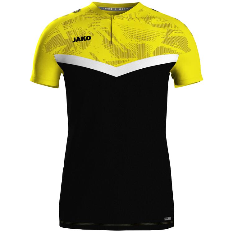 Jako Polo Iconic 6324 schwarz/soft yellow - Gr. S