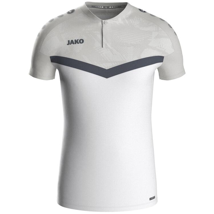 Jako Polo Iconic 6324 wei?/soft grey/anthra light - Gr. M