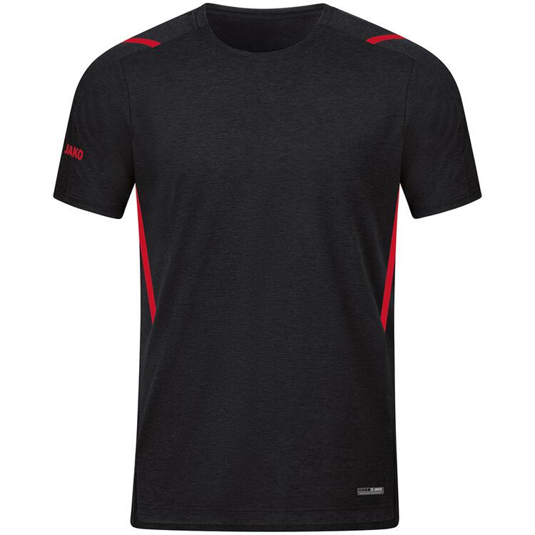 Jako T-Shirt Challenge 6121 schwarz meliert/rot Gr. 42