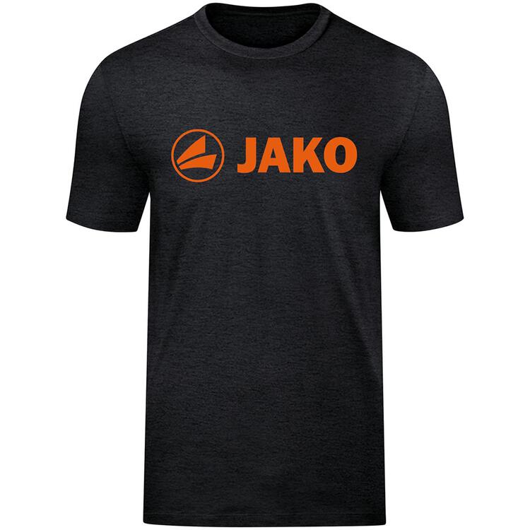 Jako T-Shirt Promo (2021) 6160-506 schwarz meliert/neonorange Gr. 4XL