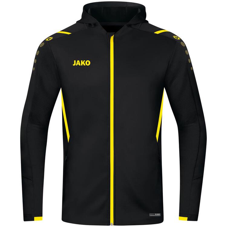 Jako Trainingsjacke Challenge mit Kapuze 6821 schwarz/citro Gr. 128