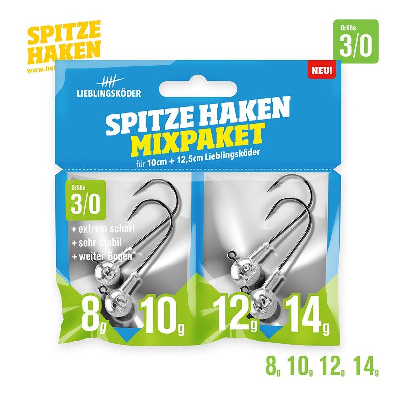 LIEBLINGSKÖDER Spitze Haken Mixpaket NEU Gr.3/0 8g 10g 12g 14g 4Stk. LIEBLINGSKÖDER Spitze Haken Mixpaket NEU Gr.3/0 8g 10g 12g 14g 4Stk.