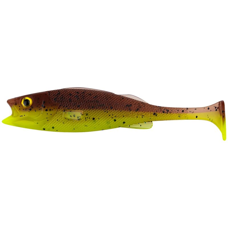 LMAB Køfi Perch Shad 7cm 3g Green Pumpkin Chartreuse Pack 5Stk. LMAB Køfi Perch Shad 7cm 3g Green Pumpkin Chartreuse Pack 5Stk.