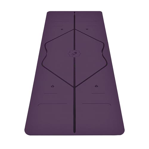 LIFORME Yogamatte - Die Weltweit Beste Umweltfreundliche, rutschfeste Yoga Matte Mit Dem Originalen Einzigartigen Ausrichtungsmarkierungssystem - Biologisch Abbaubare Matte - Purple von LIFORME