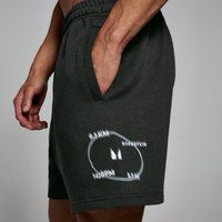 MP Herren Tracking Sweatshorts mit Grafik – Verwaschenes Schwarz - M von MP