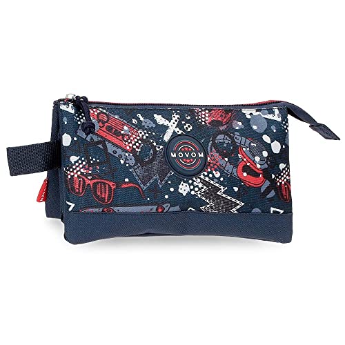 Movom Freizeit Mehrfarbiges dreifaches Federmäppchen 22x12x5 cm aus Polyester Movom Freizeit Mehrfarbiges dreifaches Federmäppchen 22x12x5 cm aus Polyester von MOVOM