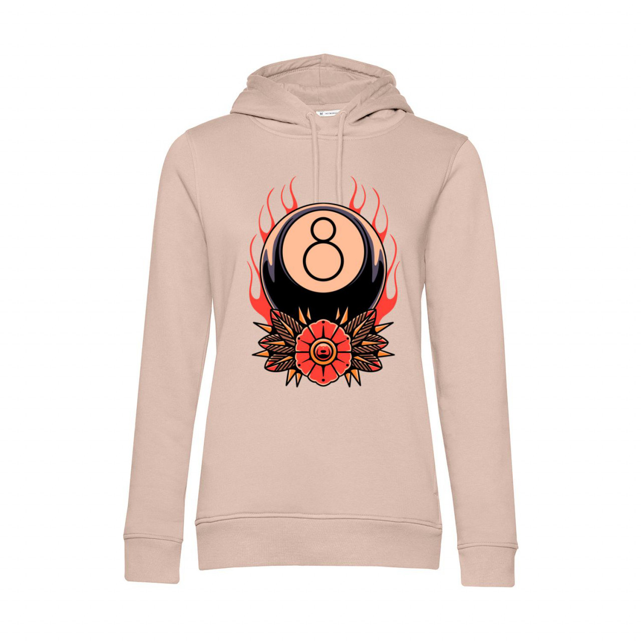 Nachhaltiger Hoodie Damen Billard Eight on fire Nachhaltiger Hoodie Damen Billard Eight on fire