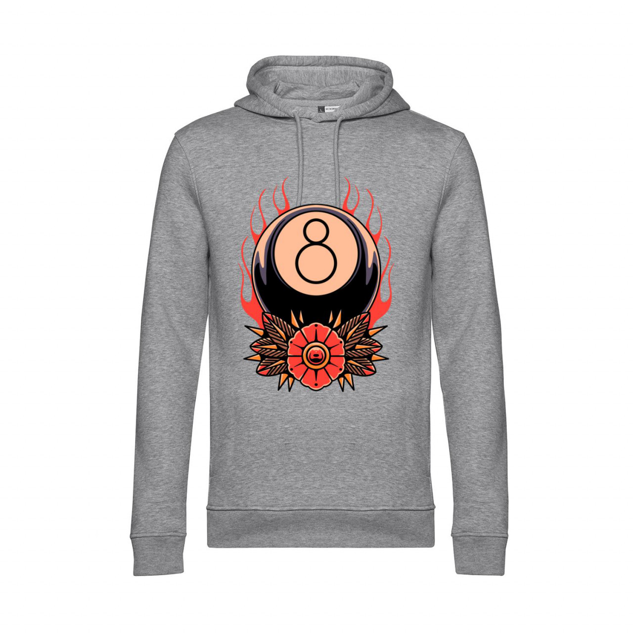 Nachhaltiger Hoodie Herren Billard Eight on fire Nachhaltiger Hoodie Herren Billard Eight on fire