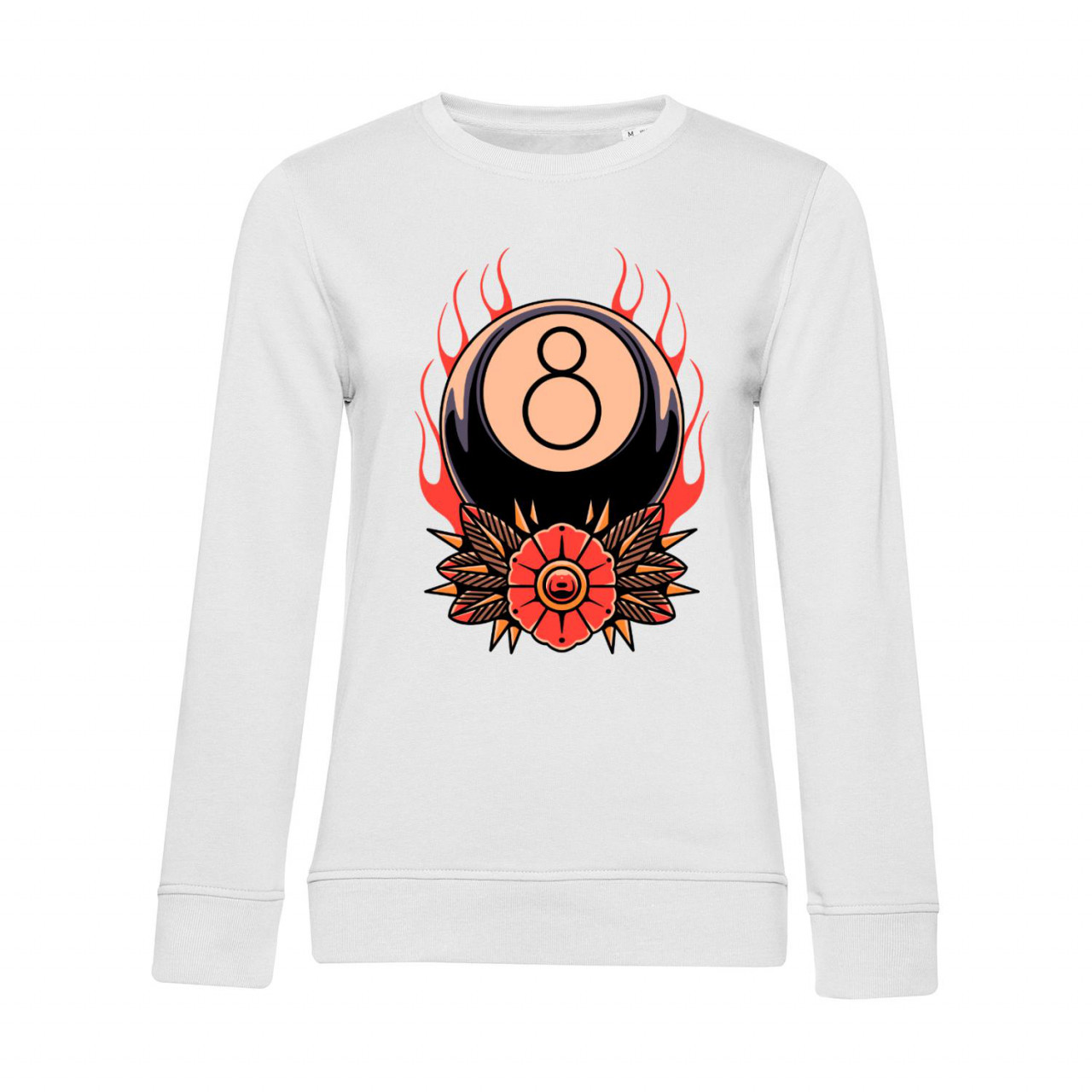 Nachhaltiges Sweatshirt Damen Billard Eight on fire Nachhaltiges Sweatshirt Damen Billard Eight on fire