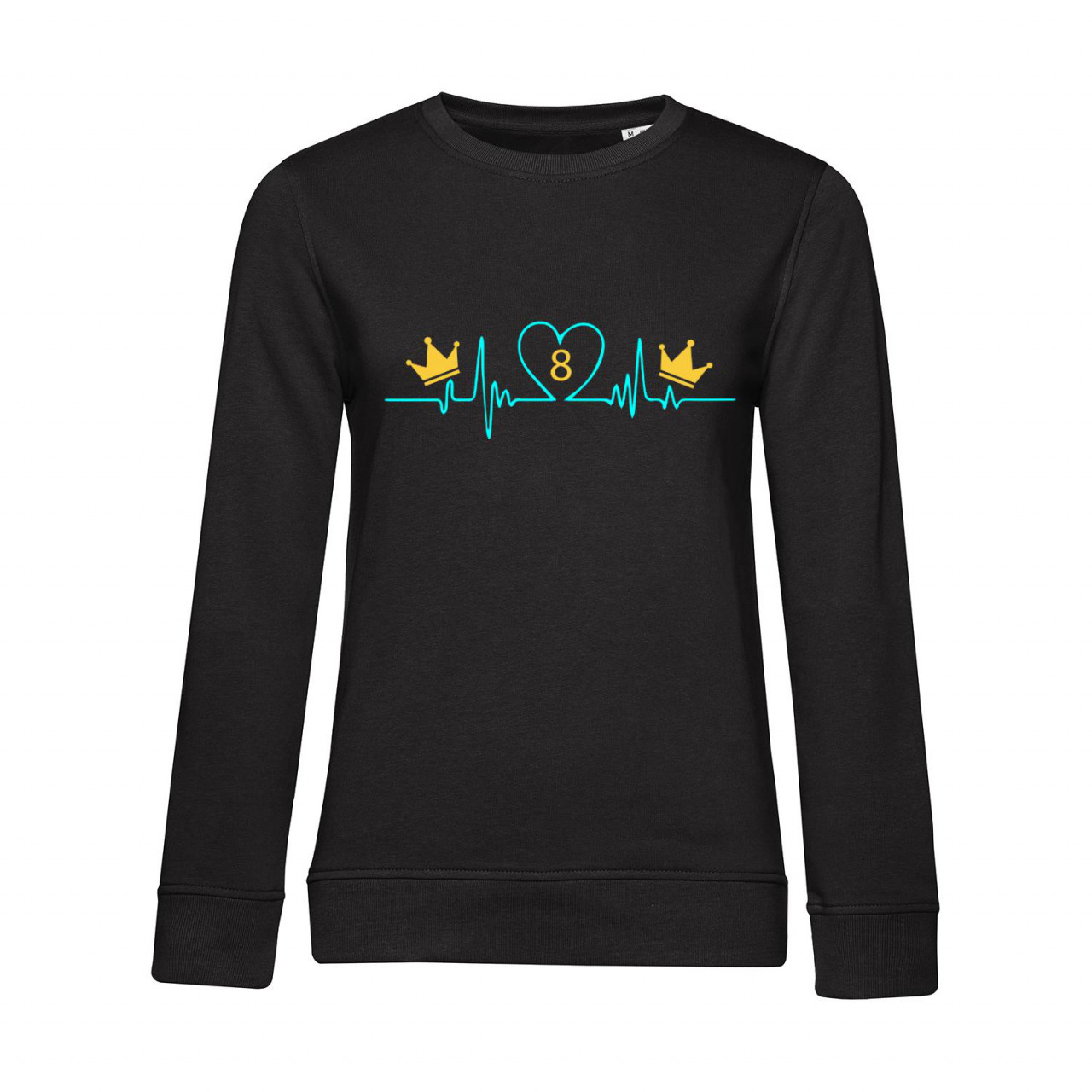 Nachhaltiges Sweatshirt Damen Billard Heartbeat Crowns Nachhaltiges Sweatshirt Damen Billard Heartbeat Crowns