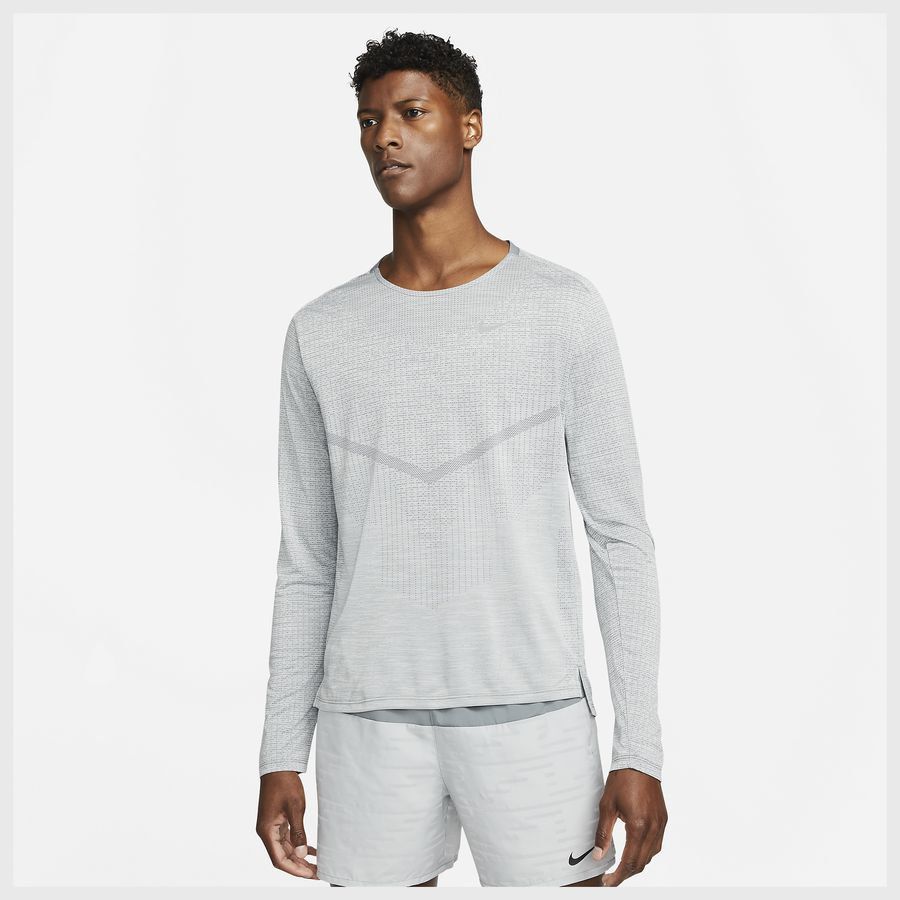 Nike Lauf T-Shirt Dri-FIT ADV Techknit - Smoke Grau/Silber