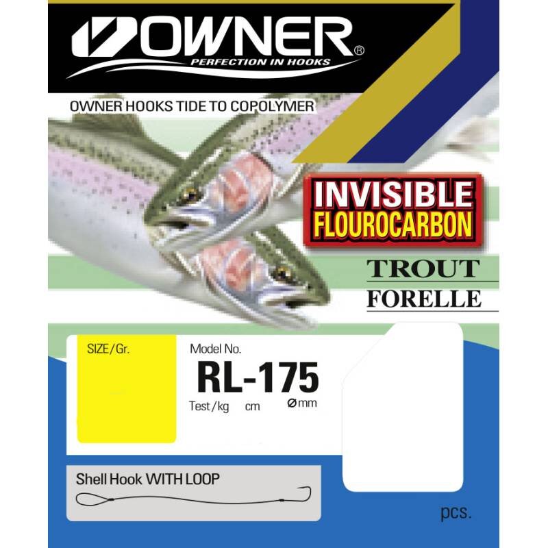 OWNER Forelle Fluorocarbon Gr.6 60cm 0,28mm Blau 7Stk. OWNER Forelle Fluorocarbon Gr.6 60cm 0,28mm Blau 7Stk.