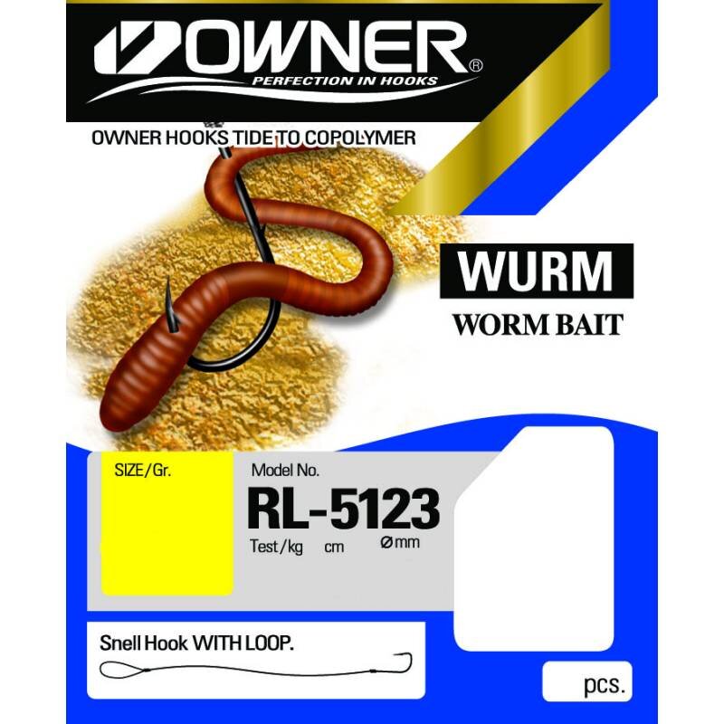 OWNER Wurmhaken Vorfächer 65cm Gr.6 0,28mm Brüniert 7Stk. OWNER Wurmhaken Vorfächer 65cm Gr.6 0,28mm Brüniert 7Stk.