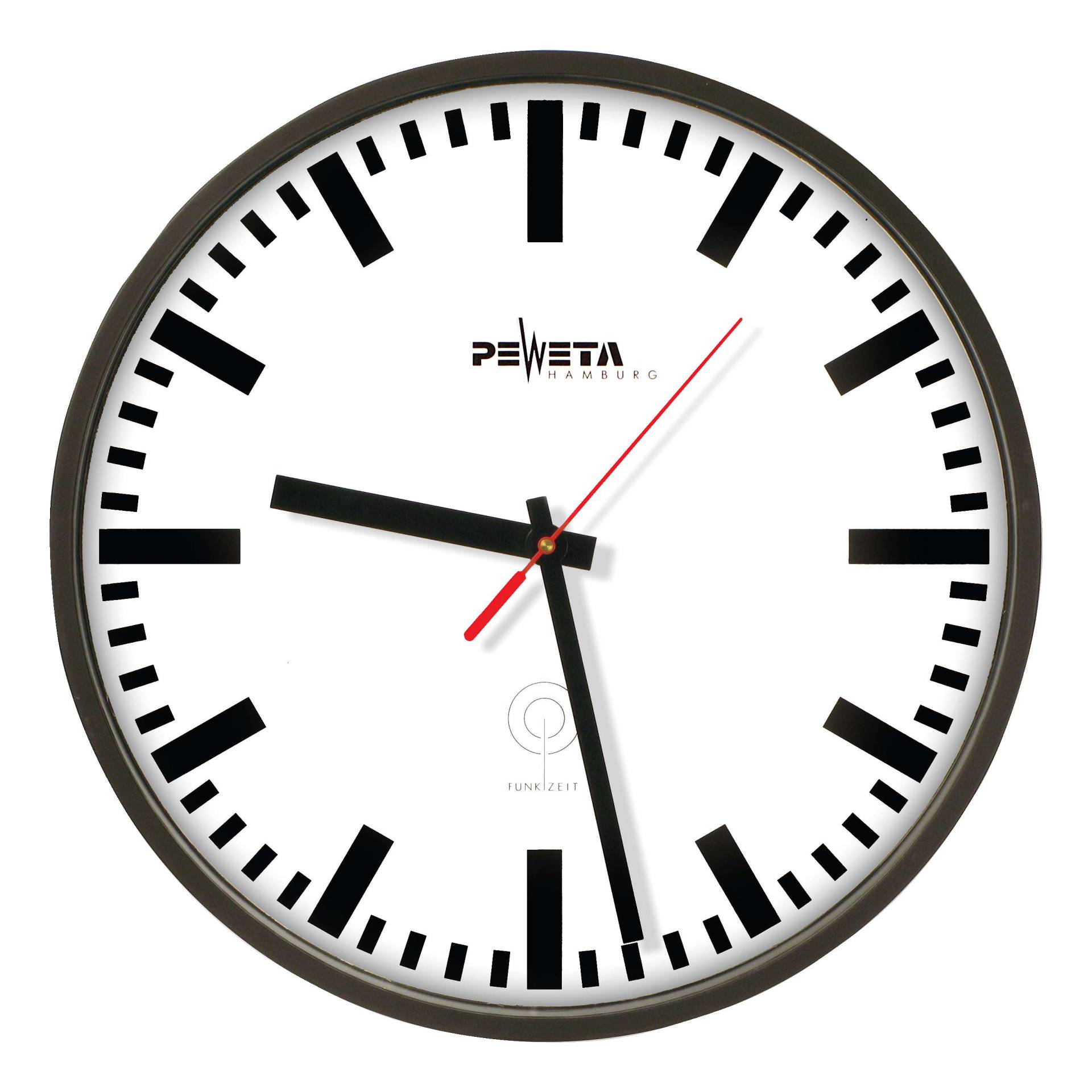 Peweta Funk-Wanduhr "ø 30 cm", Zifferblatt Balken, Schwarz Peweta Funk-Wanduhr "ø 30 cm", Zifferblatt Balken, Schwarz von Peweta
