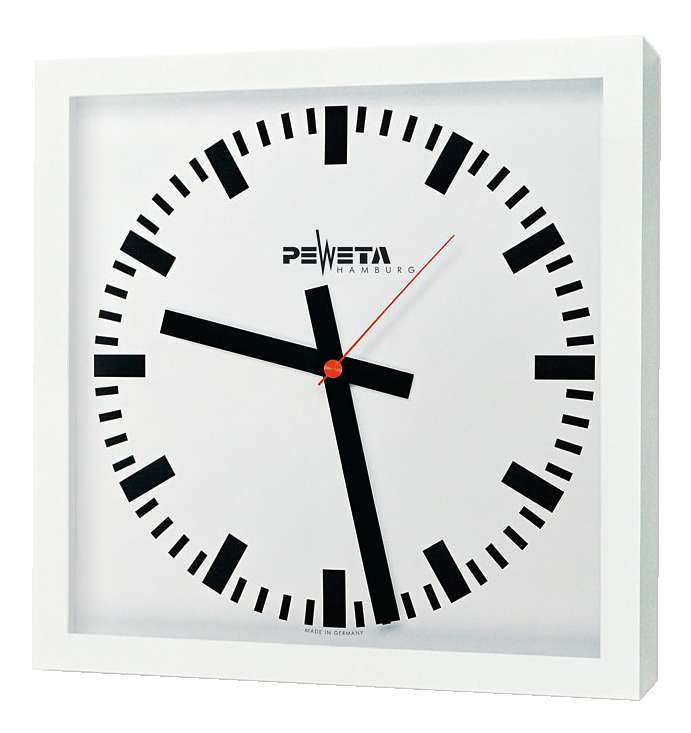Peweta Funk-Wanduhr "40x40", Netzbetrieb, Zifferblatt DIN-Balken Peweta Funk-Wanduhr "40x40", Netzbetrieb, Zifferblatt DIN-Balken von Peweta
