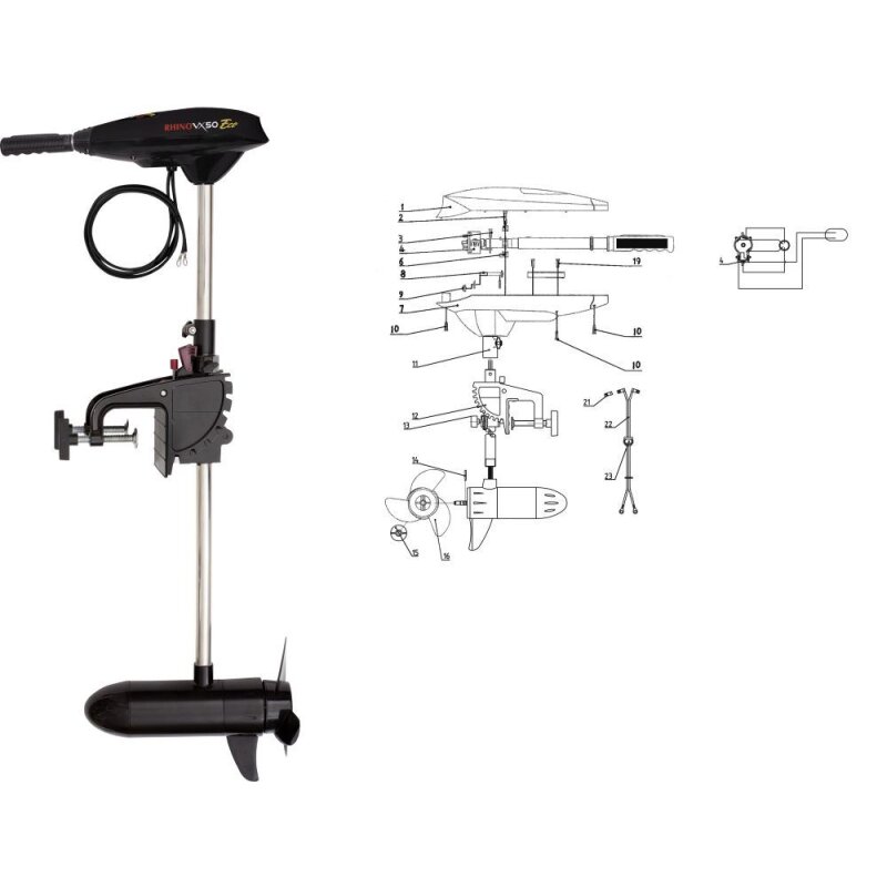 RHINO VX 50 ECO Elektro-Außenbordmotor Eco