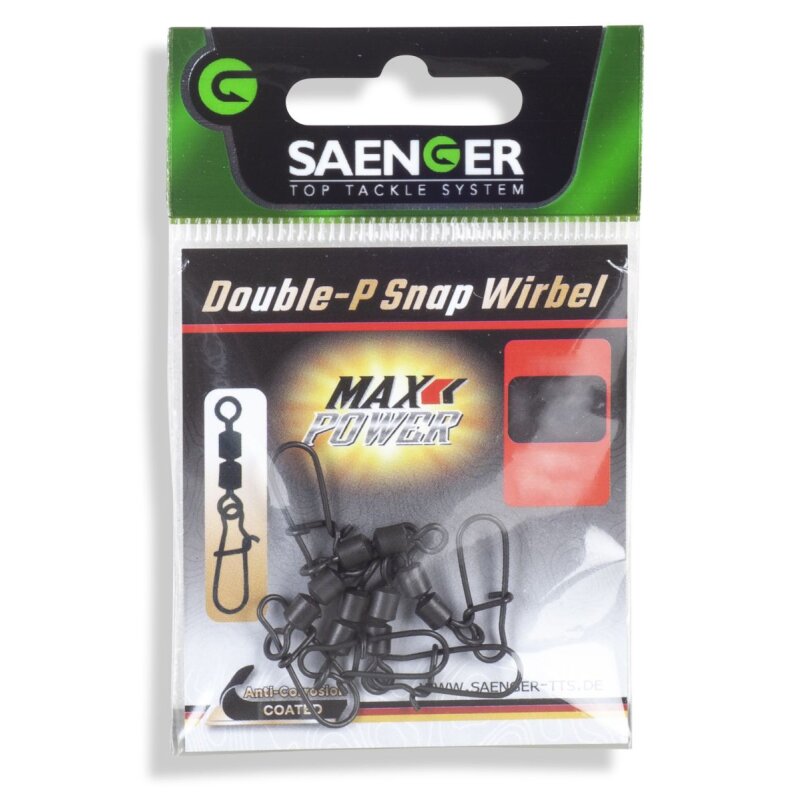 SÄNGER Double-P Snap Wirbel Gr.2 38mm 30kg Matt Schwarz 5Stk. SÄNGER Double-P Snap Wirbel Gr.2 38mm 30kg Matt Schwarz 5Stk.