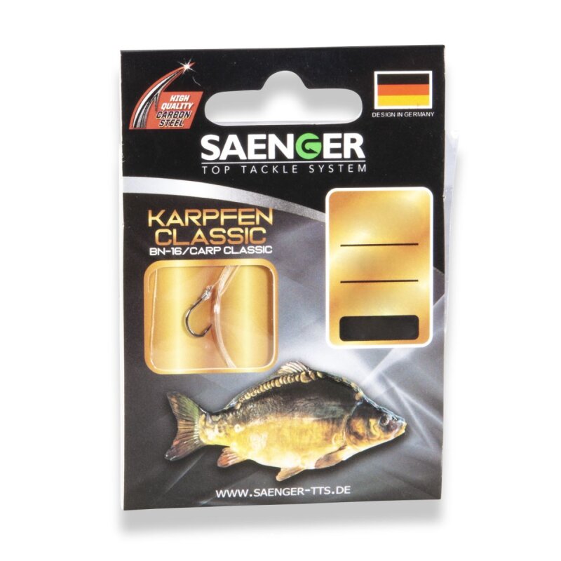 SÄNGER Karpfen Classic BN-16 Gr.4 0,30mm 70cm Black Nickel 10Stk.