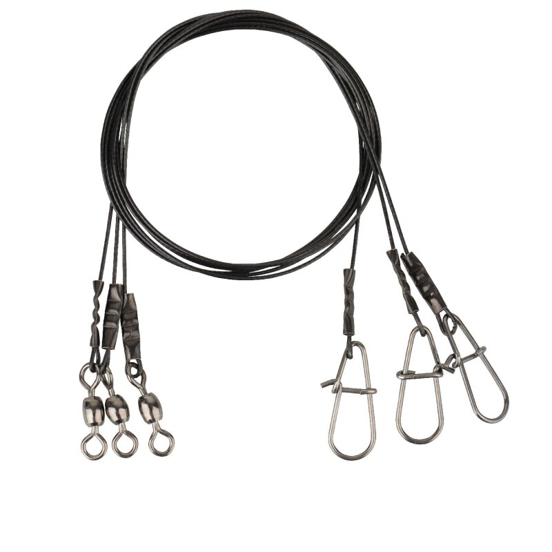 SAVAGE GEAR Black7 Trace Swivel/Needle Snap 20cm 0,35mm 7kg 3Stk. SAVAGE GEAR Black7 Trace Swivel/Needle Snap 20cm 0,35mm 7kg 3Stk.