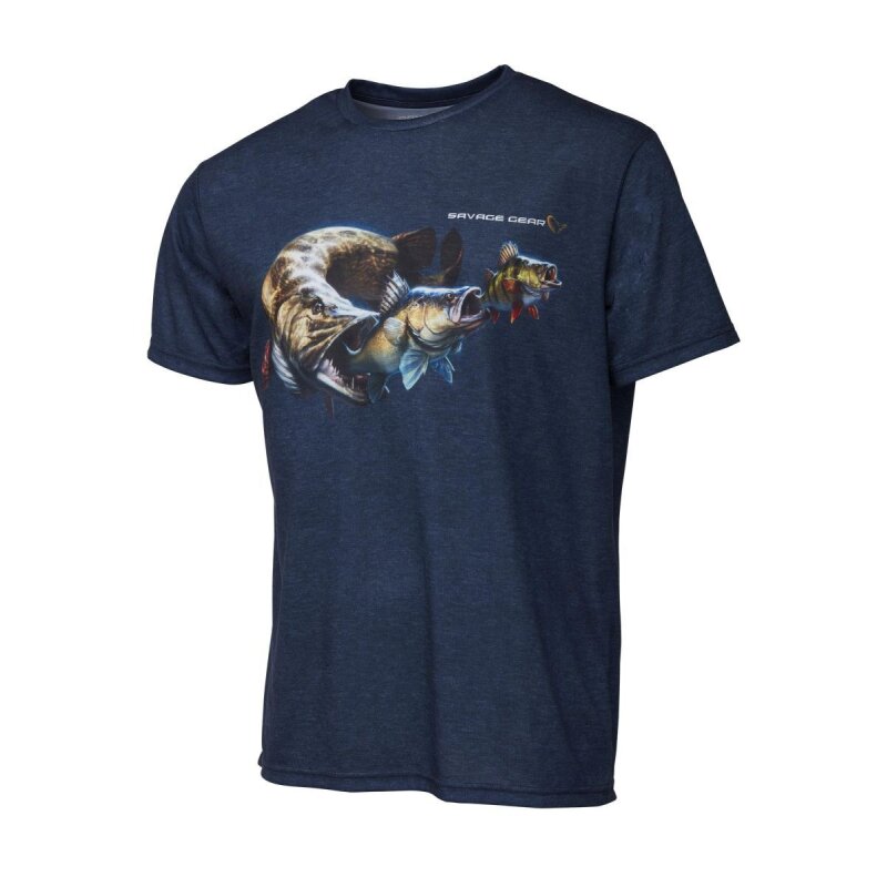 SAVAGE GEAR Cannibal Tee S Blue Melange SAVAGE GEAR Cannibal Tee S Blue Melange