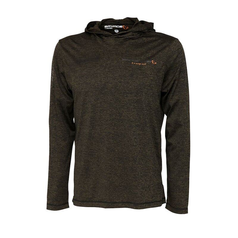 SAVAGE GEAR Fighter Stretch Hoodie M Burnt Olive Melange