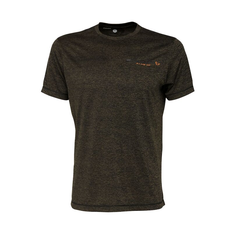 SAVAGE GEAR Fighter Stretch T-Shirt L Burnt Olive Melange