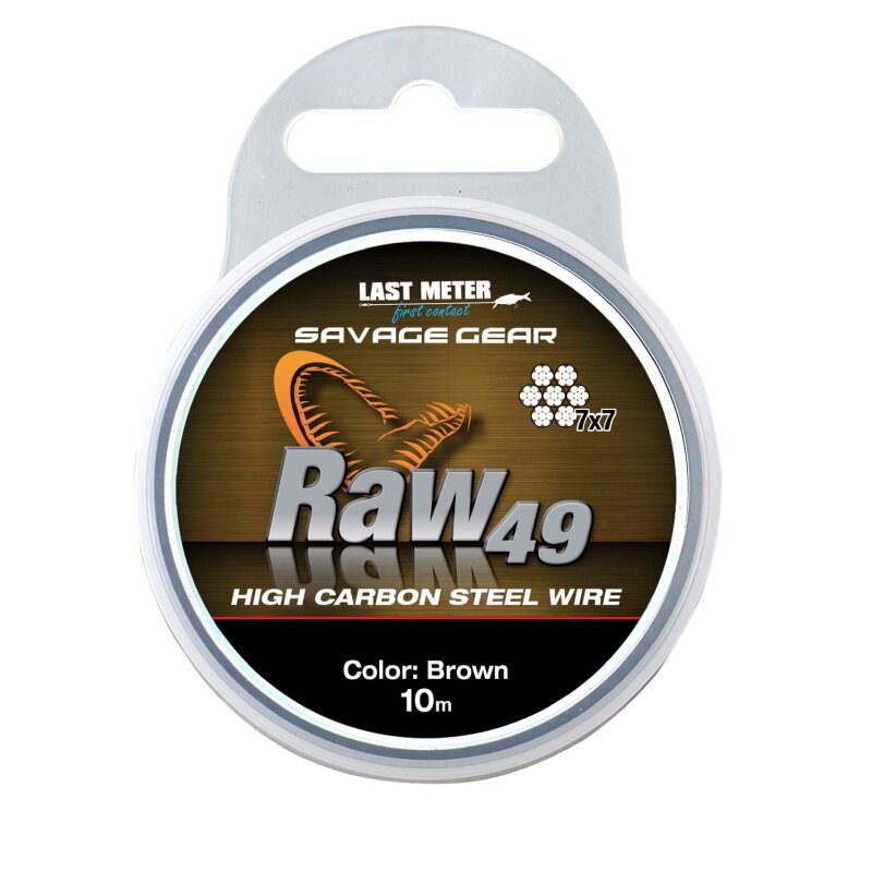 SAVAGE GEAR Raw49 0,45mm 10m 16kg Brown (1,29 € pro 1 m)