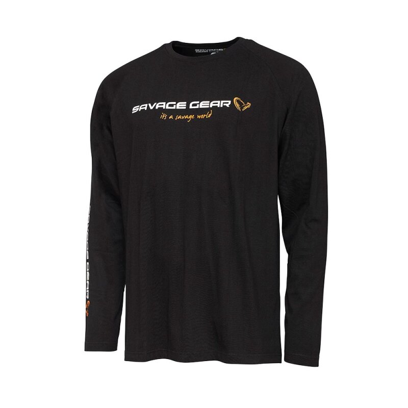 SAVAGE GEAR Signature Logo Long Sleeve T-Shirt XXXL Black Caviar