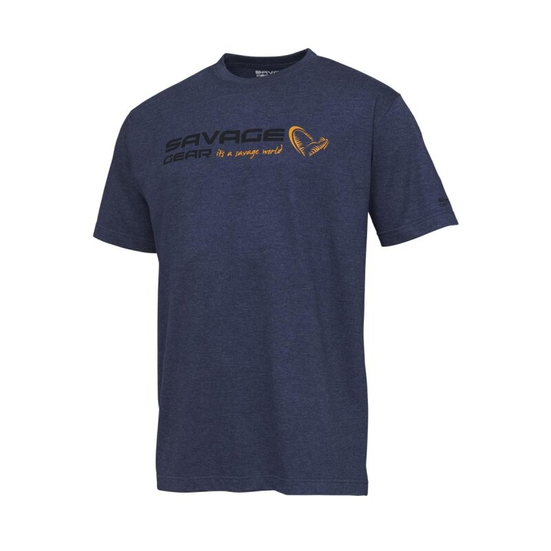 SAVAGE GEAR Signature Logo T-Shirt S Blue Melange