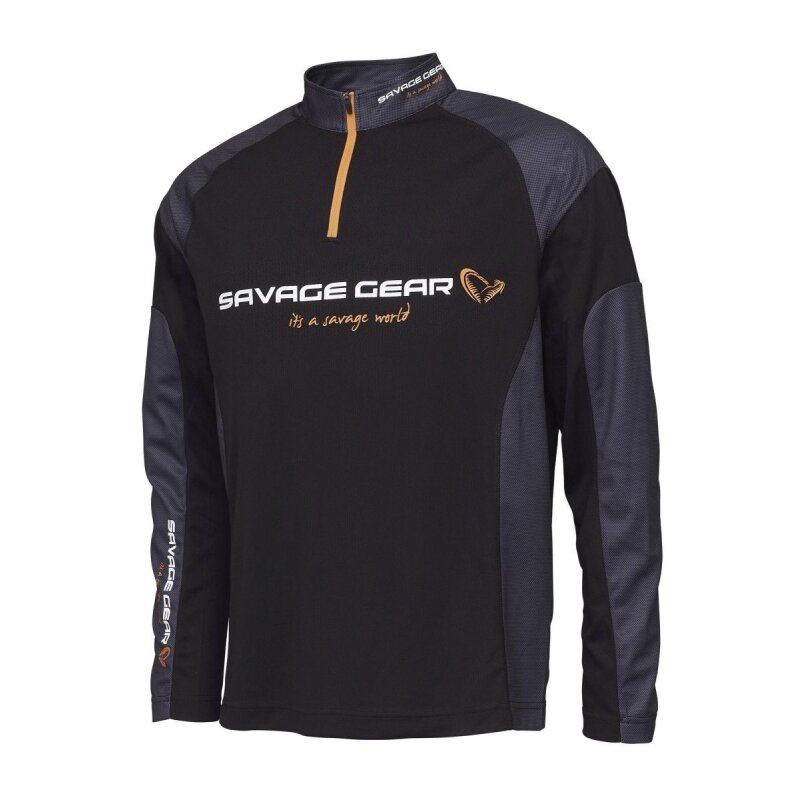 SAVAGE GEAR Tournament Gear Shirt 1/2 Zip L Black Ink