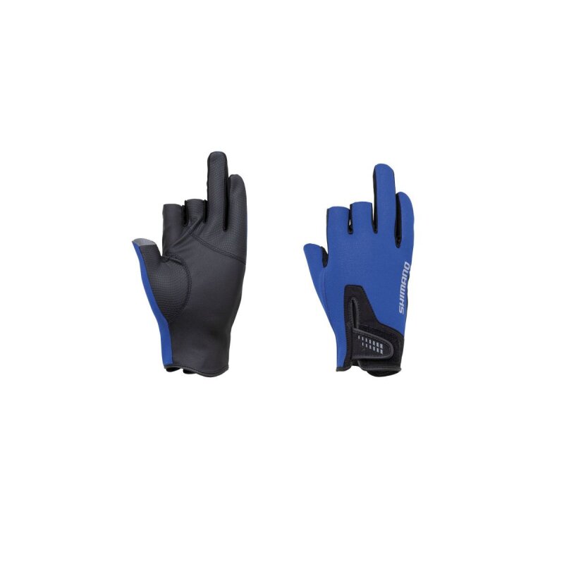 SHIMANO Pearl Fit Handschuhe Fingerlos an 3 Finger XS Blau
