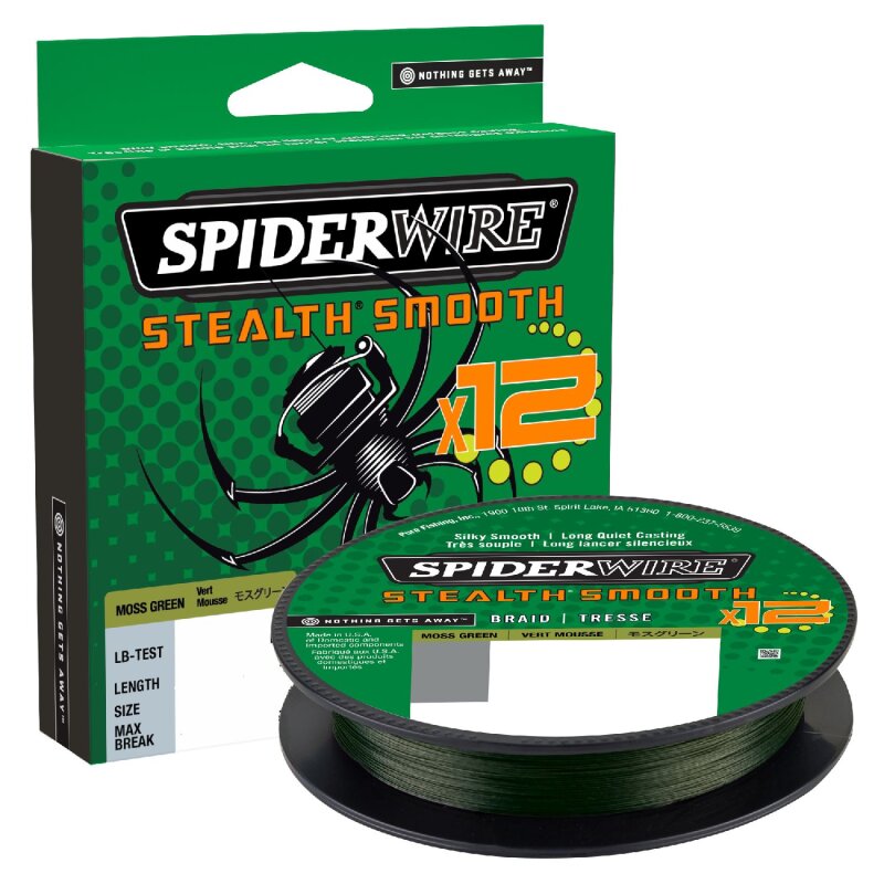 SPIDERWIRE Stealth Smooth 12 Braid 0,07mm 6kg 150m Moss... (0,15 € pro 1 m)