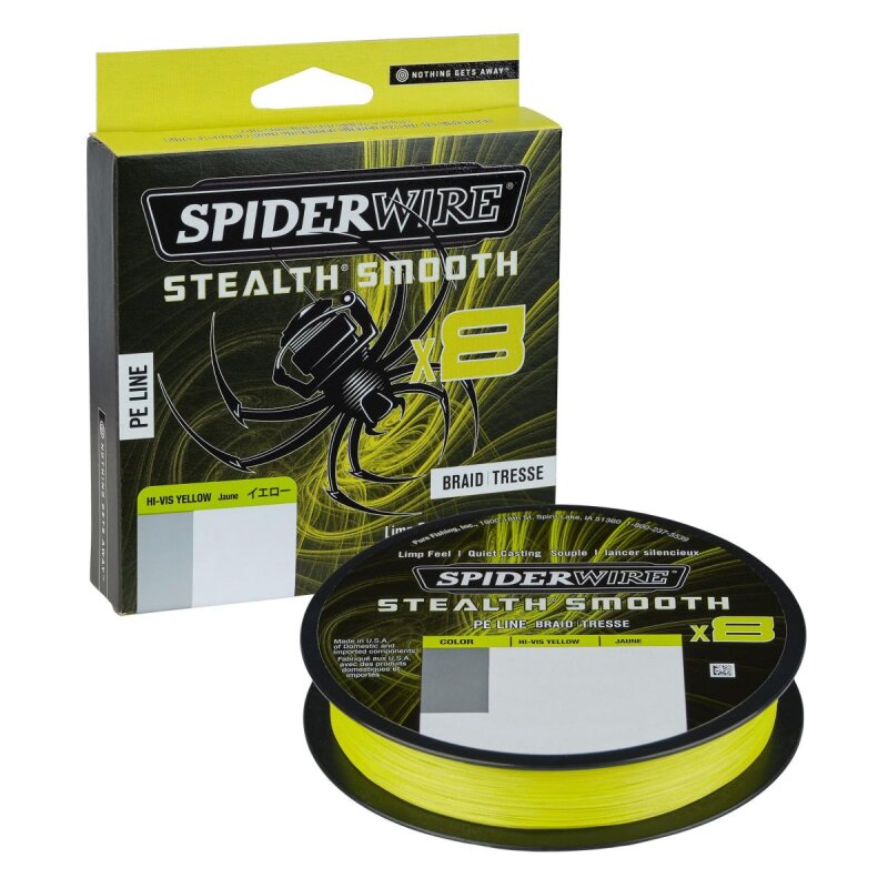SPIDERWIRE Stealth Smooth 8 0,13mm 11,2kg 150m Hi-Vis Yellow (0,10 € pro 1 m)