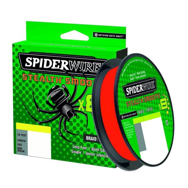 SPIDERWIRE Stealth Smooth X8 0,33mm 38,1kg 150m Code Red (0,10 € pro 1 m)