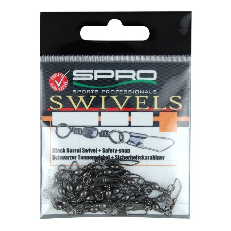 SPRO Barrel Swivel Tönnchenwirbel mit Safety Snap Gr.18 4kg 10Stk.