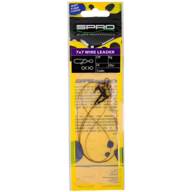 SPRO Matt Black Leader 7x7 Wire 30cm 0,27mm 5kg SPRO Matt Black Leader 7x7 Wire 30cm 0,27mm 5kg