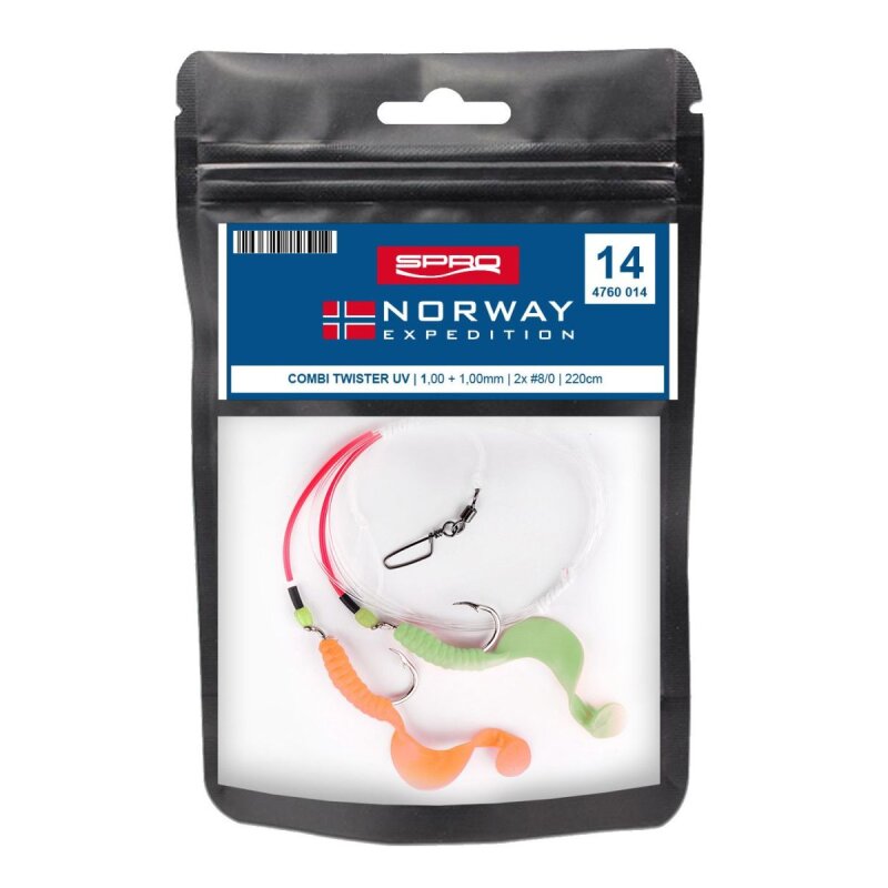 SPRO Norway Expedition Rig 14 Combi Twister UV Gr.8/0 220cm 1mm 55kg SPRO Norway Expedition Rig 14 Combi Twister UV Gr.8/0 220cm 1mm 55kg