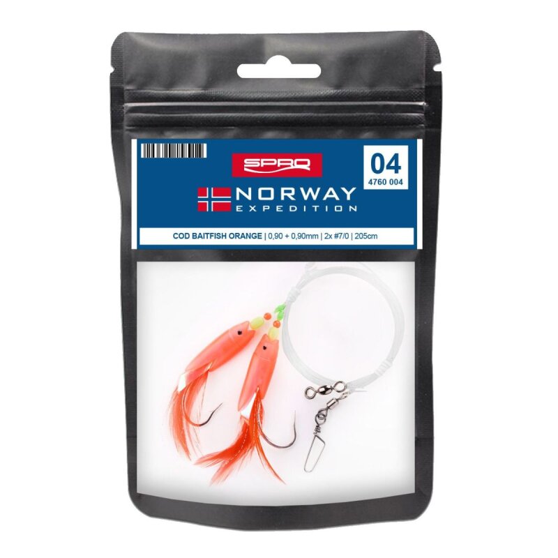 SPRO Norway Expedition Rig 4 Cod Baitfish UV Orange Gr.7/0 205cm... SPRO Norway Expedition Rig 4 Cod Baitfish UV Orange Gr.7/0 205cm...